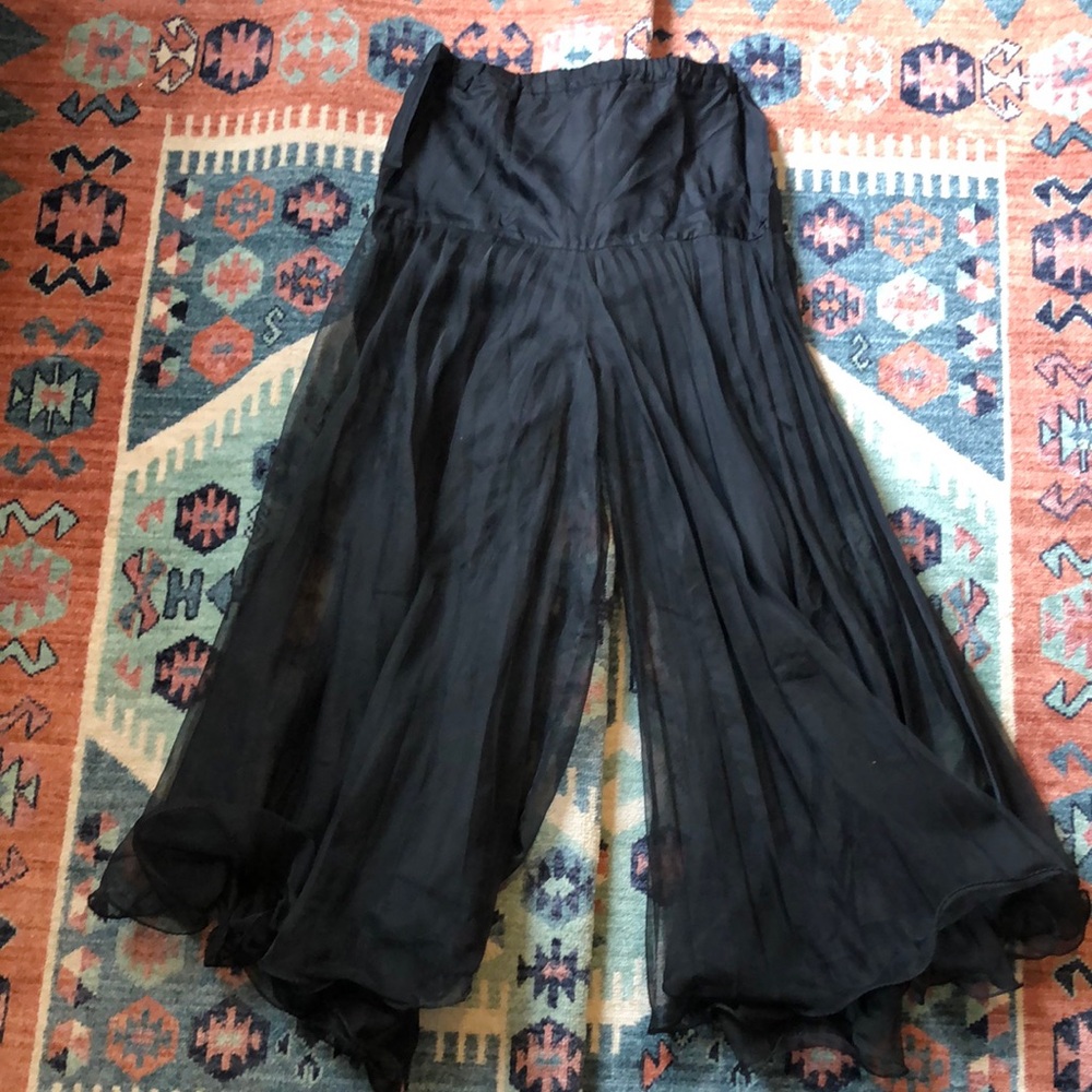 Elegant Black High Waist Wide Leg Pants